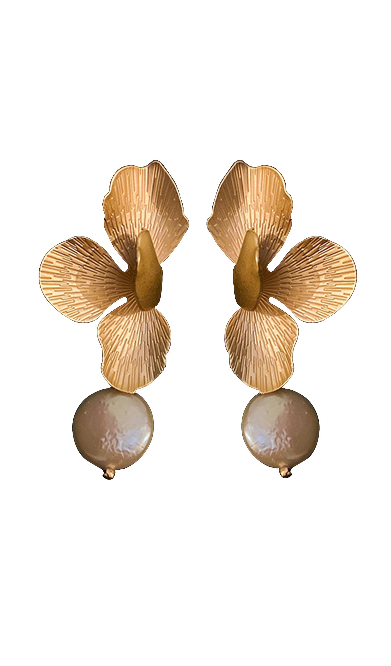 Camille - Gold Flower Earrings